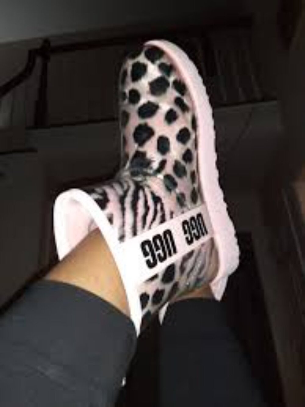 UGG Pink and Black Leopard Print Waterproof Boots Size 6